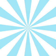 Sunlight retro faded background. Pale blue color burst background.