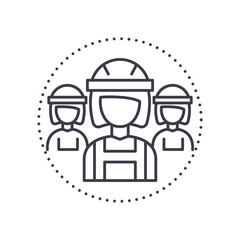 Labor concept icon, linear isolated illustration, thin line vector, web design sign, outline concept symbol with editable stroke on white background.
