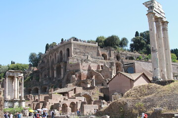 Ancient Roman Forum next to coliseum. Rome, Italy