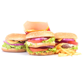 Hamburger on a white background