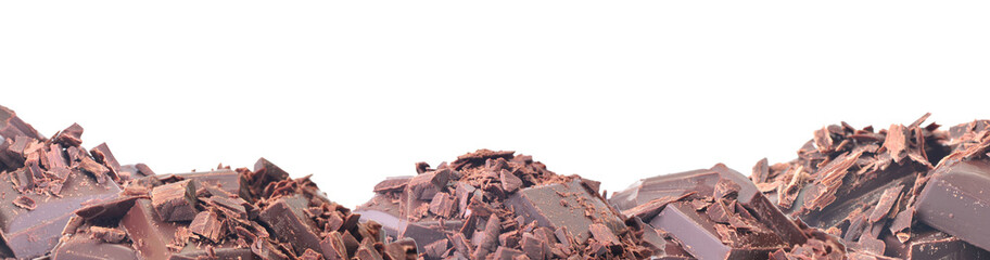 Chocolate on white background