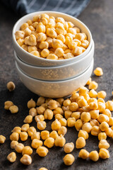 Healthy cooked chickpeas. Tasty superfood.