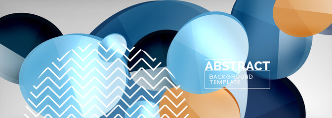 Abstract glossy round shapes vector background. Vector futuristic illustration for covers, banners, flyers and posters and other
