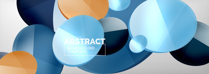 Abstract glossy round shapes vector background. Vector futuristic illustration for covers, banners, flyers and posters and other