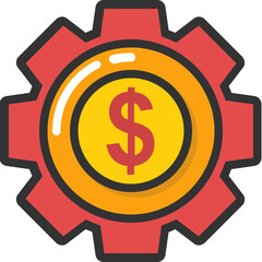 
Dollar in Gear Vector Icon
