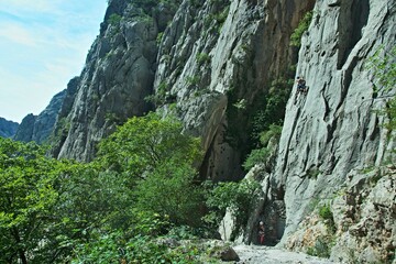 Croatia-view of the climber in the Paklenica National Park