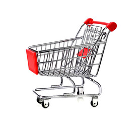 Shopping cart isolated on white background.