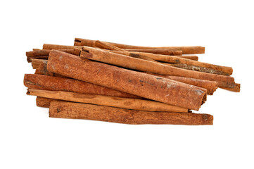 Cinnamon sticks isolated on white background.