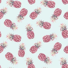 Printed roller blinds Pineapple Beautiful seamless pattern with watercolor pineapple. Stock illustration.