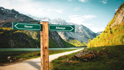 Street Sign Always versus Never © Thomas Reimer