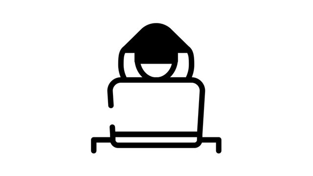 Carder Hacker Elements Icon Animation Carder Silhouette And Smartphone, Bug And Fraud Virus, Laptop And Card