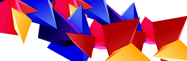 Triangle mosaic abstract background, 3d triangular low poly shapes. Geometric vector illustration for covers, banners, flyers and posters and other