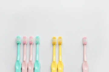 Toothbrushes on light background