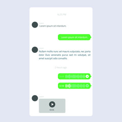 mobile chatting message ui design template