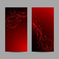 Set of vector banners with beautiful shiny pattern
