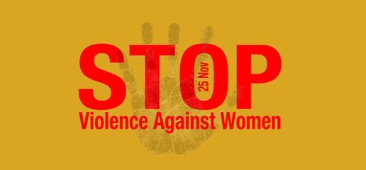 Stop Violence Against Women in The International Day for the Elimination of Violence against Women Vector Illustration logo design

