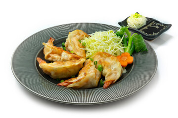 Shrimps Dumplings  fried pan recipe Japanese Food Style