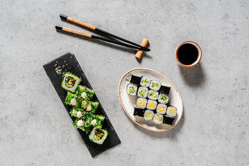 sushi set on the table