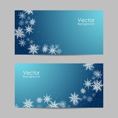 Set of vector banners with winter pattern