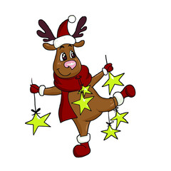 Funny funny deer.Vector children's design