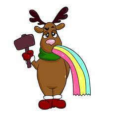 Funny funny deer.Vector children's design