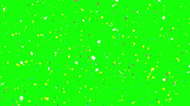 confetti Colorful celebration frame background green 4k
