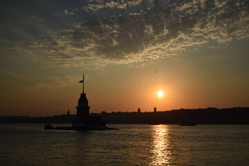 Sunset over Istanbul Bosporus
