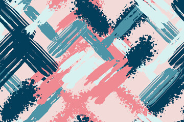 Colorful contemporary seamless pattern with abstract shapes. Modern collage illustration in vector
