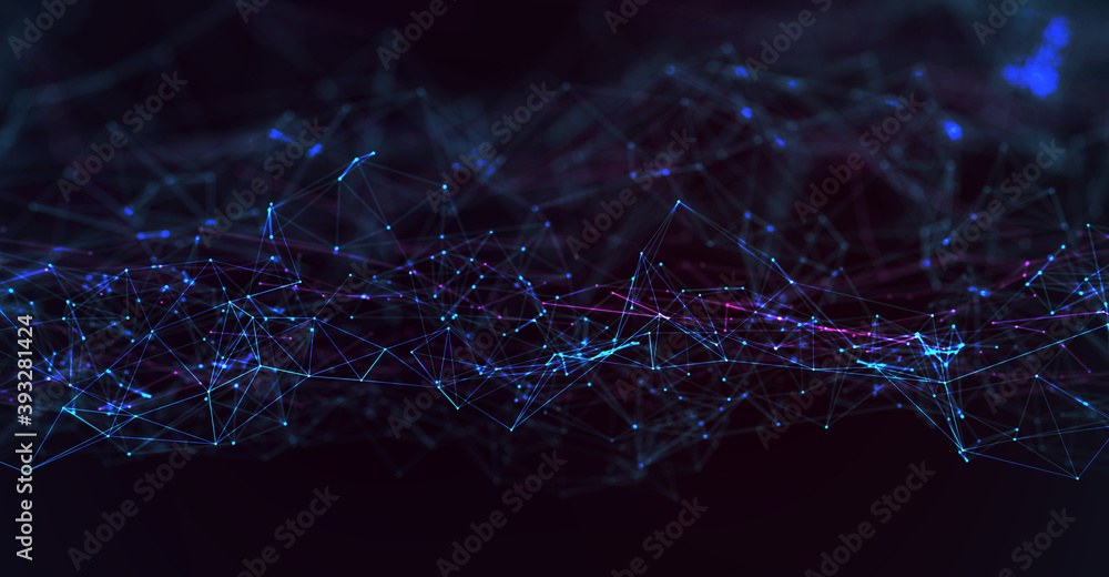 Aufkleber abstract futuristic - technology with polygonal shapes on dark blue background. design digital techn