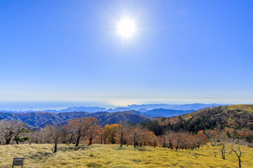 Fototapeta premium 秋の日出ヶ岳から見た景色 大台ヶ原 奈良県 View from the Mt.Hidegadake .Oodaigahara Mt.Hidegadake Nara-ken