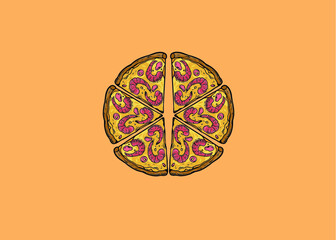 Italian pizza with shirm toping