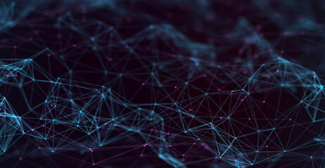 Abstract futuristic - technology with polygonal shapes on dark blue background. Design digital technology concept. 3d illustration