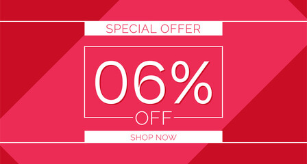 6% off special offer banner, 6% off simple banner design
