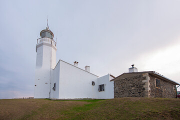 Fototapeta na wymiar The lighthouse of Inceburun (Thin Cape) in Sinop city of Turkey.