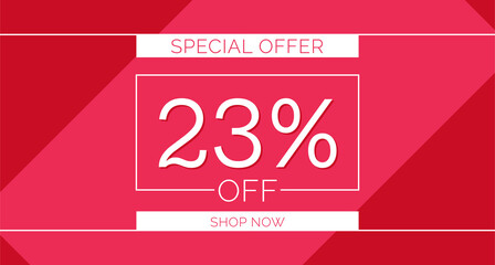 23% off special offer banner, 23% off simple banner design