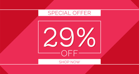 29% off special offer banner, 29% off simple banner design
