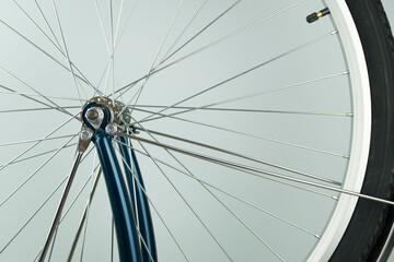 close-up of a Bicycle wheel, repair concept, Bicycle travel