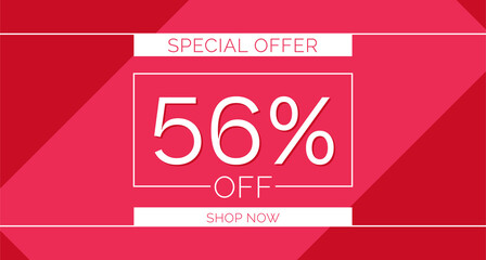 56% off special offer banner, 56% off simple banner design