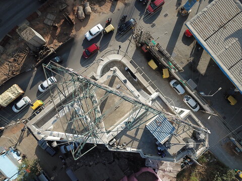 Skyline Aerial Drone View Of Apartments In Bengaluru City