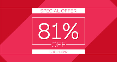 81% off special offer banner, 81% off simple banner design