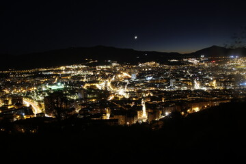 Fototapeta na wymiar Panoramic view of Bilbao at night