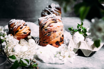 Easter cake craffin with candied fruits