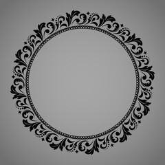 Decorative frame Elegant vector element for design in Eastern style, place for text. Floral black border. Lace illustration for invitations and greeting cards