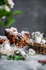 Easter cake craffin with candied fruits