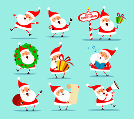 Collection of Christmas Santa Claus. A variety of Santa Claus for Christmas design.