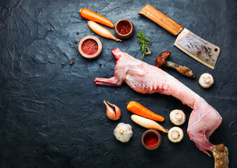 Raw whole rabbit