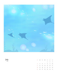 2021 New Year Calendar Set 07 : deep-sea scenery