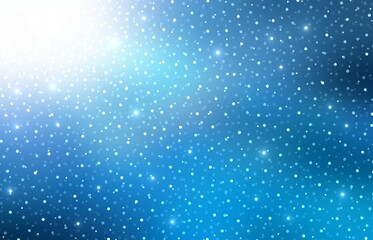 Winter sunshine in blue glittering sky abstract illustration. Shimmer holidays background. Wonderful decor.