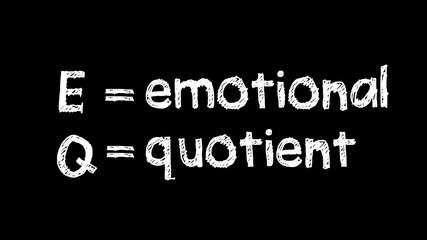 emotional quotient for writing on black chalkboard