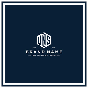 letter YNS hexagon concept logo design vector